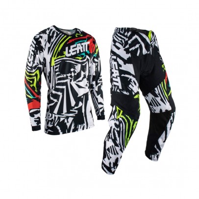 Set LEATT Moto Ride Kit 3.5 (Tricou + Pantaloni) - Alb/Negru/Rosu