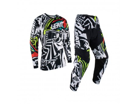 Set LEATT Moto Ride Kit 3.5 (Tricou + Pantaloni) - Alb/Negru/Rosu