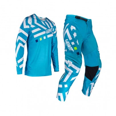 Set LEATT Moto Ride Kit 3.5 (Tricou + Pantaloni) - Albastru/Alb