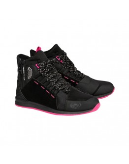 Ghete moto Urban femei All Season Ixon model Freaky WP LS 100% waterproof - Negru/Fuchsia (roz)