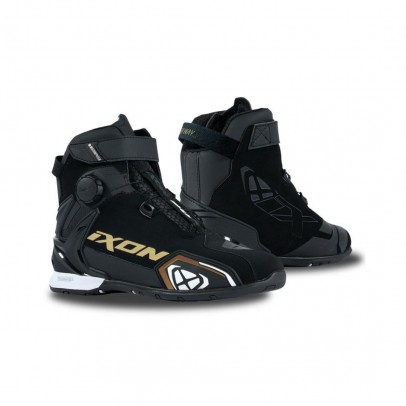 Ghete moto Roadster femei All Season Ixon model Bull 2 WP LS - Negru/Alb/Auriu