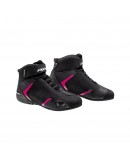 Ghete moto Roadster femei All Season Ixon model Gambler WP LS 100% waterproof - Negru/Fuchsia (roz)