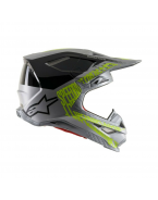 Casca cross-enduro Alpinestars Supertech S-M8 TRIPLE - Negru/Gri/Verde