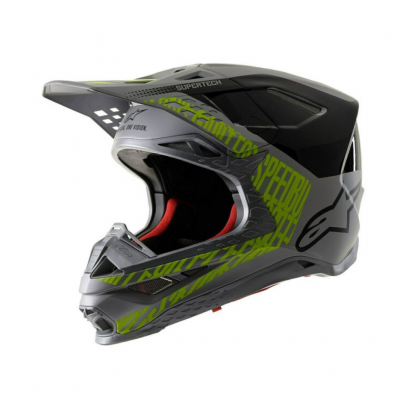 Casca cross-enduro Alpinestars Supertech S-M8 TRIPLE - Negru/Gri/Verde