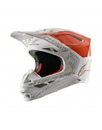 Casca cross-enduro Alpinestars Supertech S-M8 TRIPLE - Alb/Portocaliu