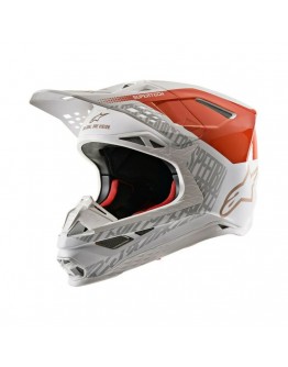 Casca cross-enduro Alpinestars Supertech S-M8 TRIPLE - alb,Portocaliu