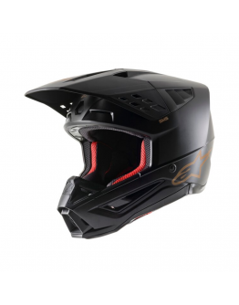 Casca cross-enduro Alpinestars Supertech S-M5 SOLID  - Negru mat/Maro