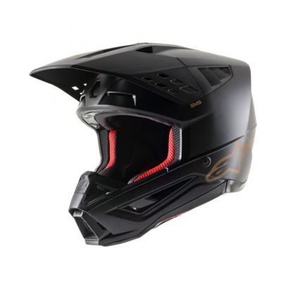 Casca cross-enduro Alpinestars Supertech S-M5 SOLID  - Negru mat/Maro