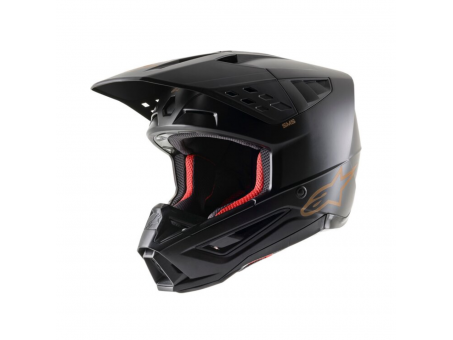 Casca cross-enduro Alpinestars Supertech S-M5 SOLID  - Negru mat/Maro