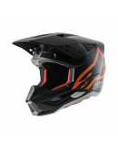 Casca cross-enduro Alpinestars Supertech S-M5 COMPASS - Negru/Portocaliu