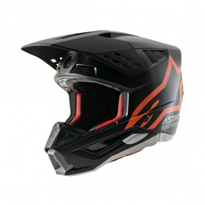 Casca cross-enduro Alpinestars Supertech S-M5 COMPASS - Negru/Portocaliu