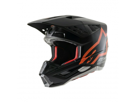 Casca cross-enduro Alpinestars Supertech S-M5 COMPASS - Negru/Portocaliu