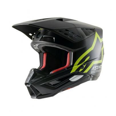 Casca cross-enduro Alpinestars Supertech S-M5 COMPASS - Negru/Galben fluor