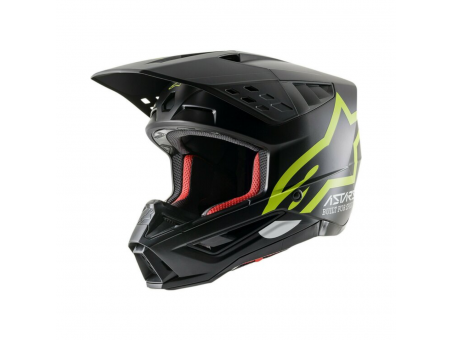 Casca cross-enduro Alpinestars Supertech S-M5 COMPASS - Negru/Galben fluor