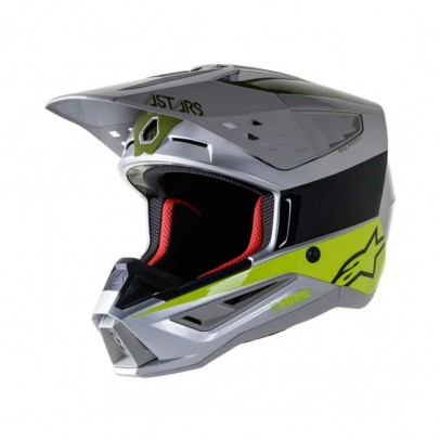 Casca cross-enduro Alpinestars Supertech S-M5 BOND - Negru/Argintiu/Galben