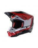 Casca cross-enduro Alpinestars Supertech S-M5 BEAM - Negru/Gri/Rosu