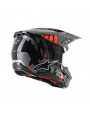 Casca cross-enduro Alpinestars Supertech S-M5 ROVER  - Negru/Rosu/Gri inchis