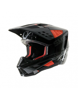 Casca cross-enduro Alpinestars Supertech S-M5 ROVER  - Negru/Rosu/Gri inchis