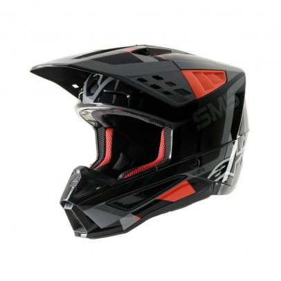 Casca cross-enduro Alpinestars Supertech S-M5 ROVER  - Negru/Rosu/Gri inchis