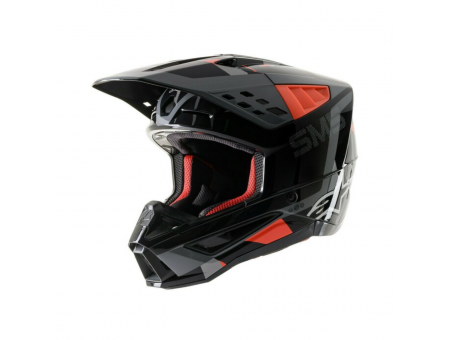 Casca cross-enduro Alpinestars Supertech S-M5 ROVER  - Negru/Rosu/Gri inchis