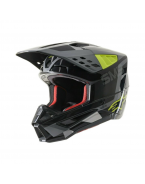 Casca cross-enduro Alpinestars Supertech S-M5 ROVER -  Negru/Galben fluor/Gri inchis