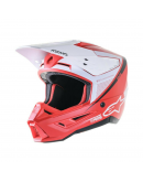 Casca cross-enduro Alpinestars Supertech S-M5 RAYON - Alb/Rosu