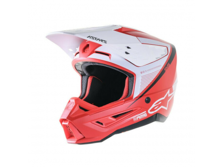 Casca cross-enduro Alpinestars Supertech S-M5 RAYON - Alb/Rosu