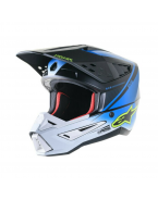 Casca cross-enduro Alpinestars Supertech S-M5 RAYON  - Alb/Albastru/Galben fluor