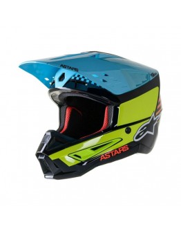 Casca cross-enduro Alpinestars Supertech S-M5 SPEED - Negru,Albastru,Galben