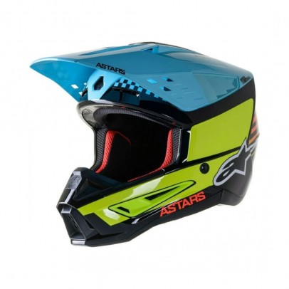 Casca cross-enduro Alpinestars Supertech S-M5 SPEED - Negru/Albastru/Galben