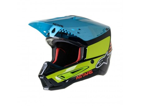 Casca cross-enduro Alpinestars Supertech S-M5 SPEED - Negru/Albastru/Galben