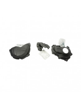 Kit protectii capac ambreiaj/alternator POLISPORT - cu capac pompa apa YAMAHA YZ 450F '15-'17 - Negru