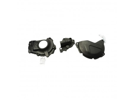 Kit protectii capac ambreiaj/alternator POLISPORT - cu capac pompa apa YAMAHA YZ 450F '15300001) - Negru