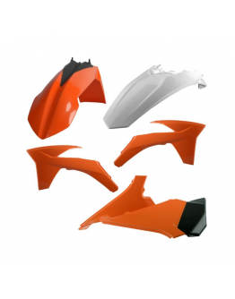 Kit plastice CEMoto model 6 KTM SX, SX-F, XC - alb,Portocaliu