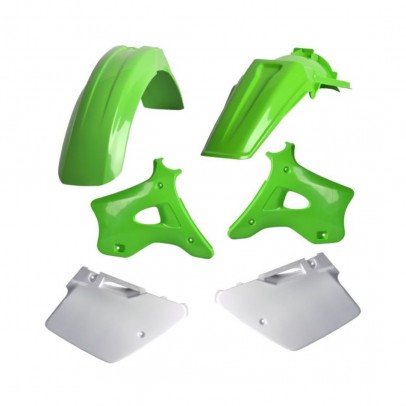 Kit accesorii carena din plastic KAWASAKI KX125/250 - Verde/Alb