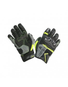 Manusi Touring Piele ADRENALINE HEXAGON PPE - Negru/Gri/Galben fluo