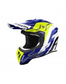 Casca cross/enduro/atv/quad Airoh Aviator Ace II Ground - Alb/Albastru/Galben fluo