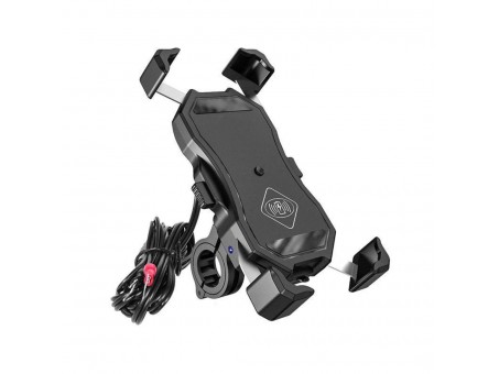 Suport telefon BIKETEC cu incarcator R13W WIRELESS USB QC