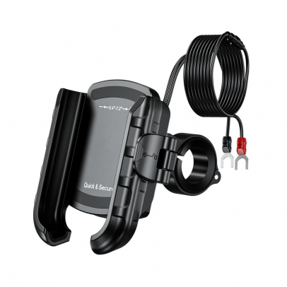 Suport telefon cu incarcator USB 3.0 BIKETEC R9-CLIP-PD