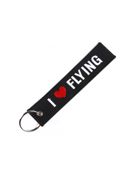Breloc moto textil "I love flying" 