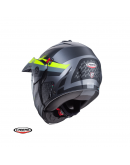 Casca flip-up/adventure Caberg Tourmax X SV Sarabe L1 Titanium/Negru/Galben/Mat