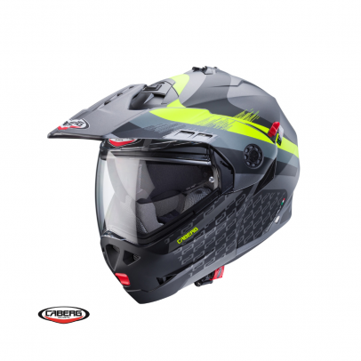 Casca flip-up/adventure Caberg Tourmax X SV Sarabe L1 Titanium/Negru/Galben/Mat