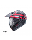 Casca flip-up/adventure Caberg Tourmax X SV Sarabe L2 Titanium/Negru/Rosu/Mat