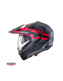 Casca flip-up/adventure Caberg Tourmax X SV Sarabe L2 Titanium/Negru/Rosu/Mat