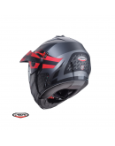 Casca flip-up/adventure Caberg Tourmax X SV Sarabe L2 Titanium/Negru/Rosu/Mat