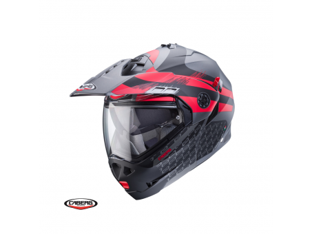 Casca flip-up/adventure Caberg Tourmax X SV Sarabe L2 Titanium/Negru/Rosu/Mat