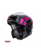 Casca flip-up Caberg Horus X Road M4 Titanium/Negru/Fuchsia/Mat - Pinlock ready