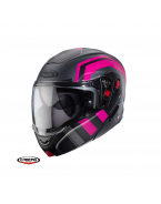 Casca flip-up Caberg Horus X Road M4 Titanium/Negru/Fuchsia/Mat - Pinlock ready