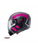 Casca flip-up Caberg Horus X Road M4 Titanium/Negru/Fuchsia/Mat - Pinlock ready