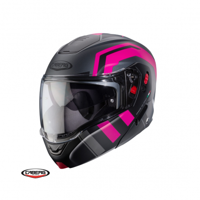 Casca flip-up Caberg Horus X Road M4 Titanium/Negru/Fuchsia/Mat - Pinlock ready